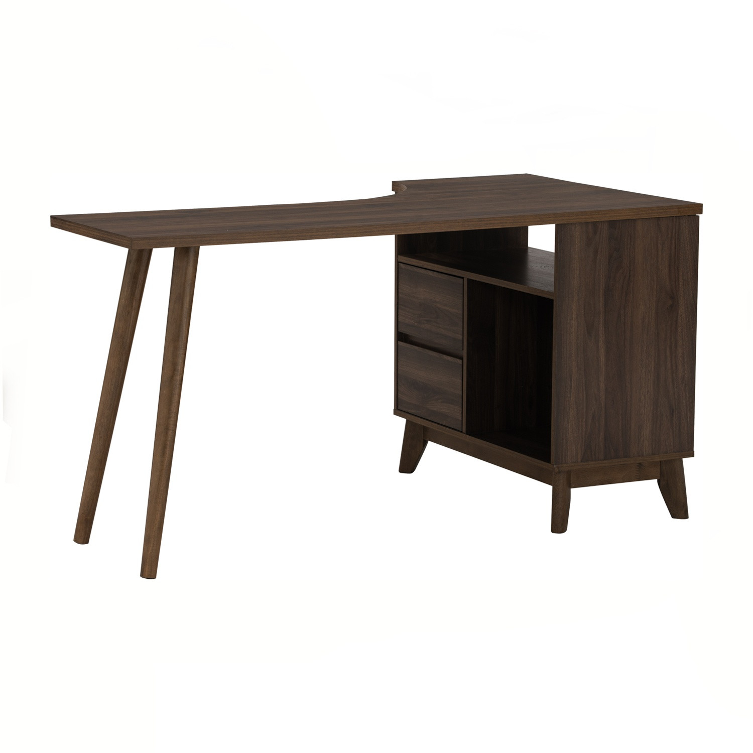 Hirado Working Desk - Cocoa / Walnut