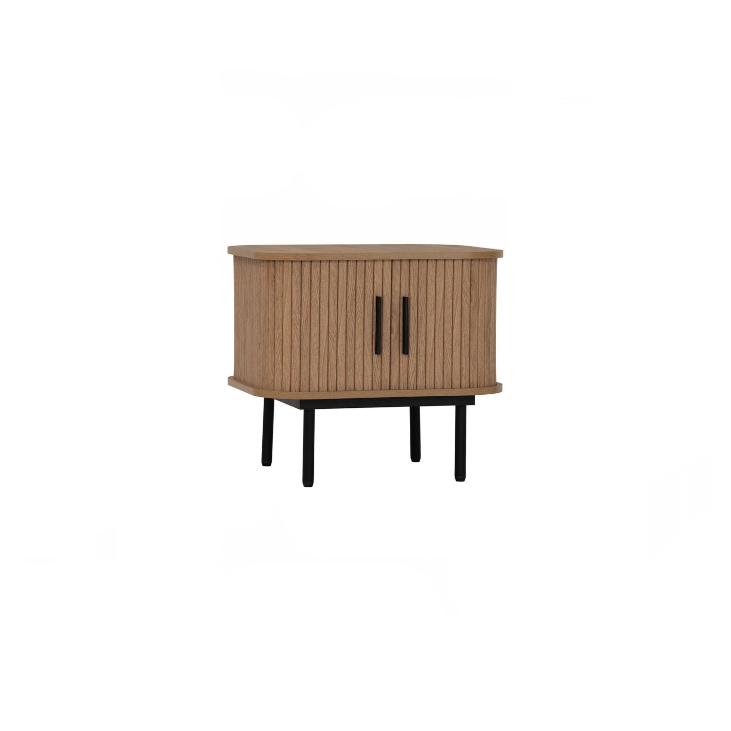 Malmo Side Table - Matt Black Epoxy / Oak