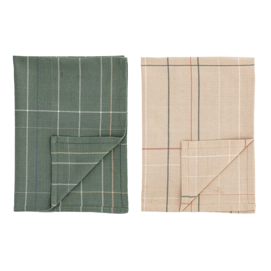 Set Of 2 Colours Kitchen Towels - Multicolour