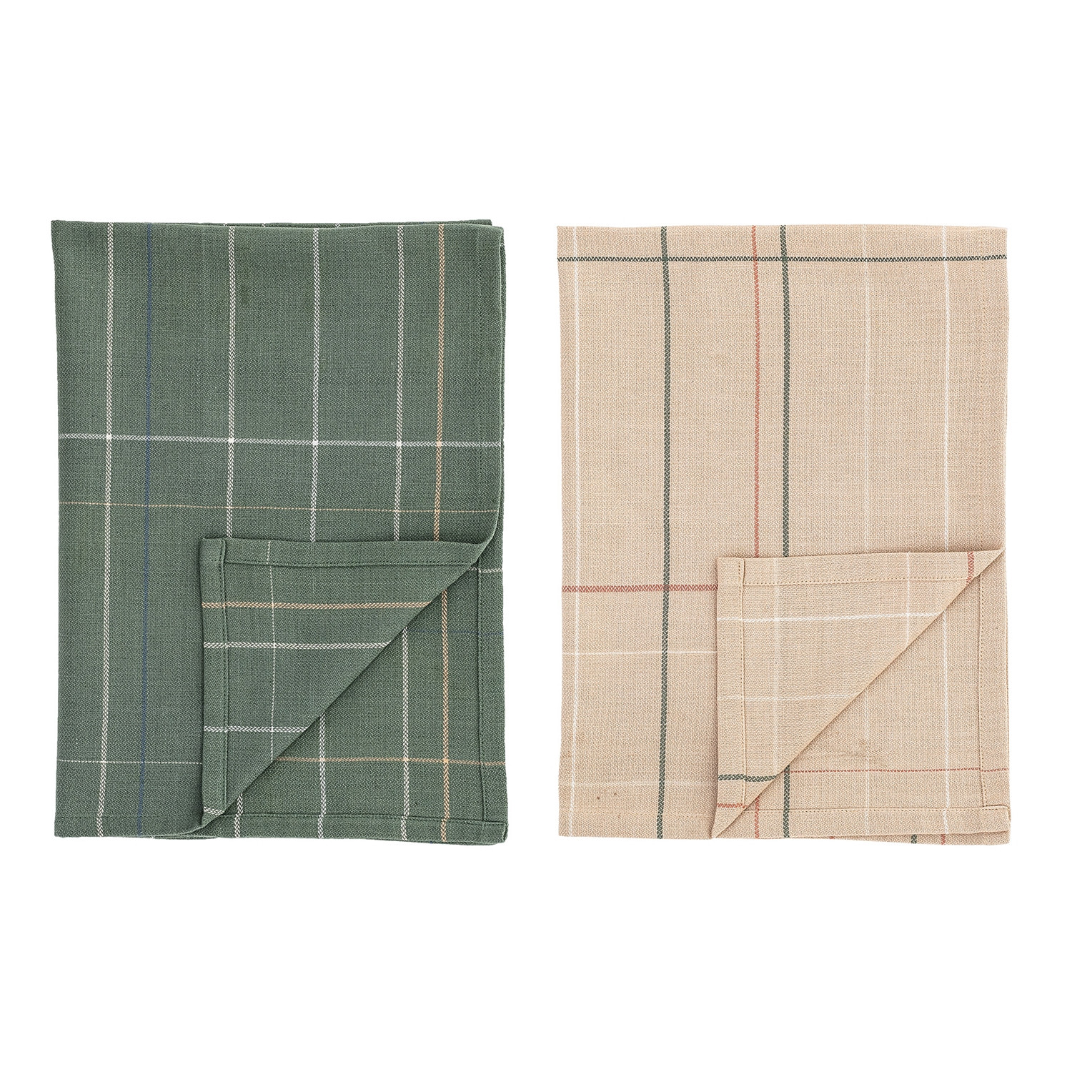 Set Of 2 Colours Kitchen Towels - Multicolour